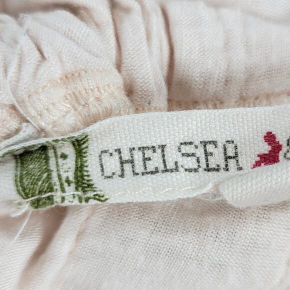 Chelsea & Violet Top Womens M Pink Collar Tie Ruffle Lace Trim Sleeveless Tank - Picture 4 of 12